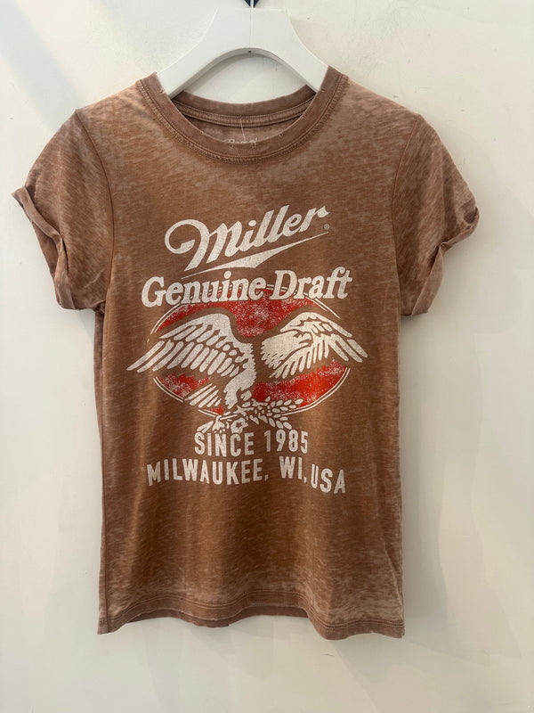 MILLER GENUINE DRAFT BURNOUT TEE - ESPRESSO