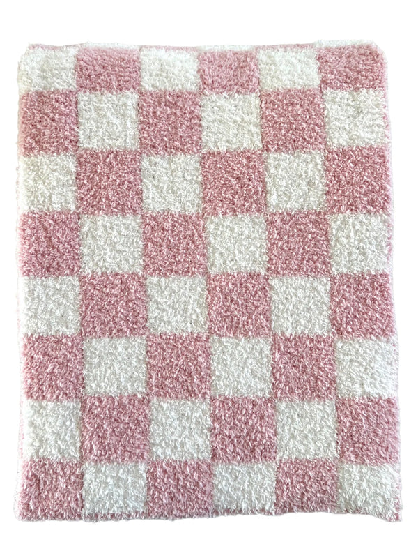 PHUFY BLISS CHECKERBOARD BLANKET - STRAWBERRY