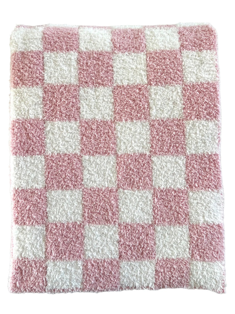 PHUFY BLISS CHECKERBOARD BLANKET - STRAWBERRY