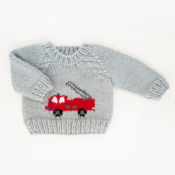 FIRE ENGINE CREW NECK SWEATER - GREY