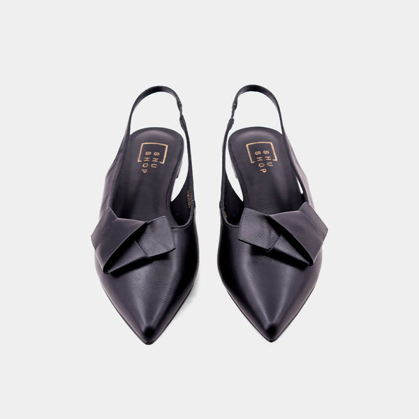 AUDREY SLINGBACK FLATS - BLACK