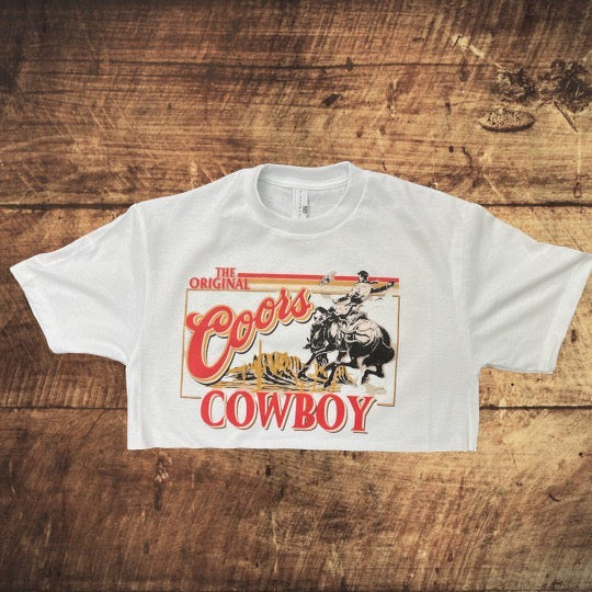 COWBOY CROP TOP - WHITE