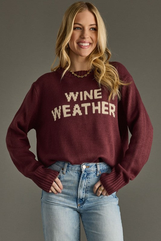 WINE WEATHER SWEATER - WINE