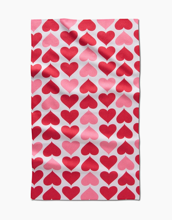 GEOMETRY KITCHEN TEA TOWELS - BLUSHING HEARTS