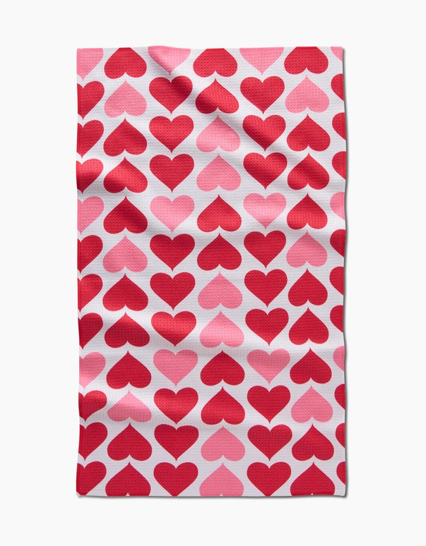 GEOMETRY KITCHEN TEA TOWELS - BLUSHING HEARTS