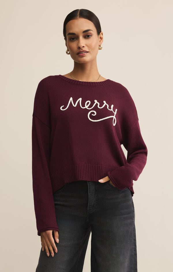 Z SUPPLY SIENNA MERRY SWEATER - MERLOT