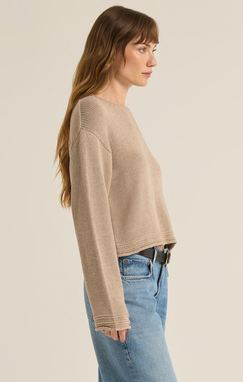 Z SUPPLY EMERSON CROPPED SWEATER - OATMEAL HEATHER