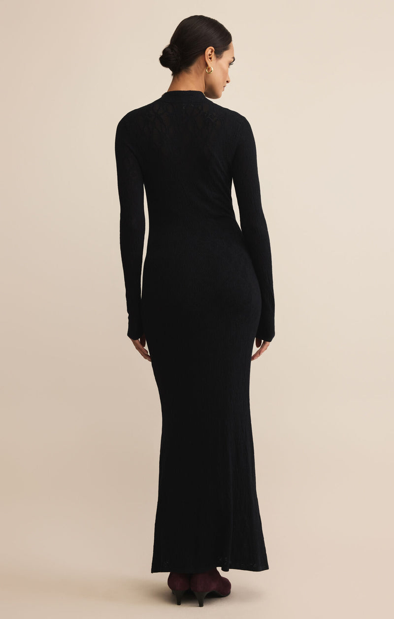 Z SUPPLY ADEN MESH SWEATER DRESS - BLACK