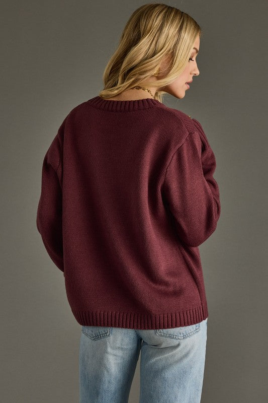 WINE WEATHER SWEATER - WINE