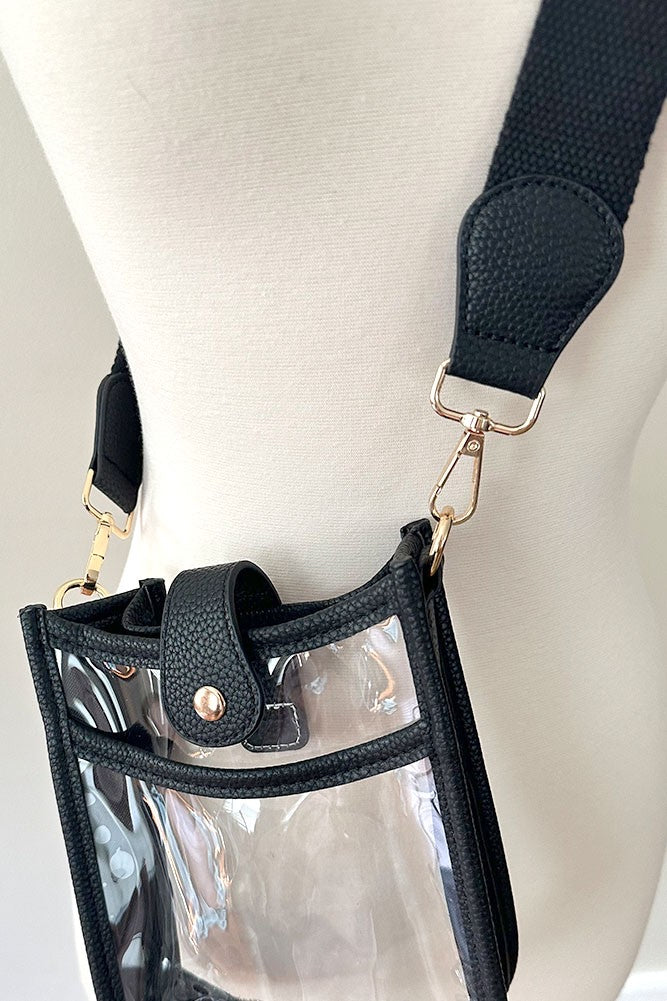 CLEAR STADIUM CROSSBODY MINI BAG - BLACK