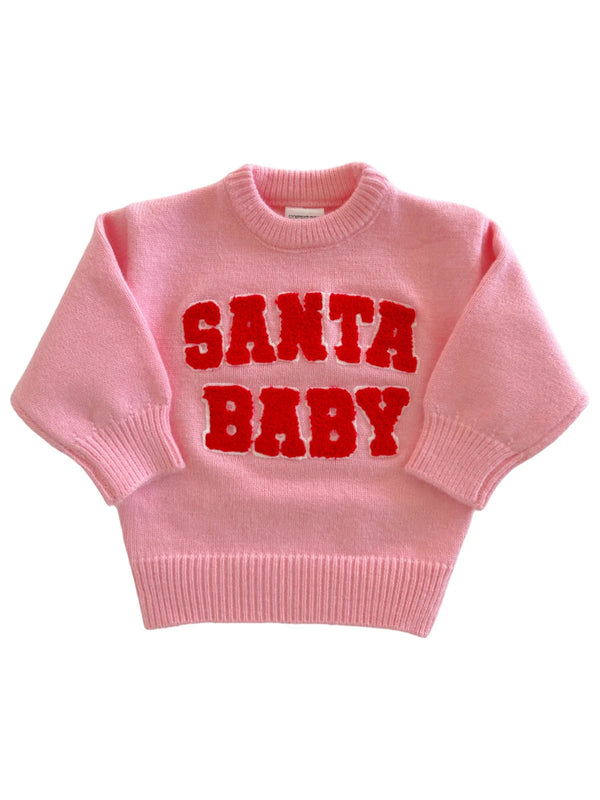 SANTA BABY KNIT SWEATER  - PINK