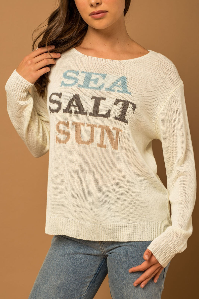SEA SALT SUN SWEATER - WHITE