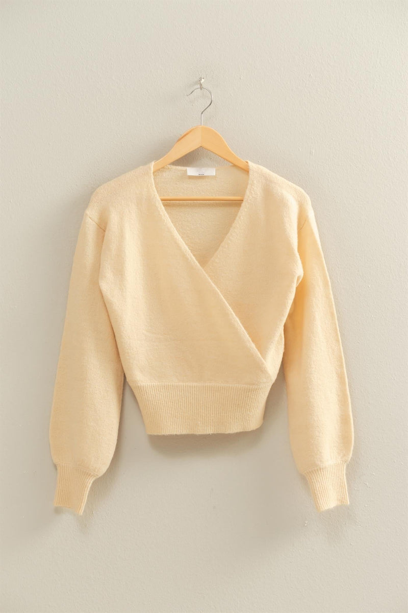 SURPLICE V-NECK SWEATER - ALPACA