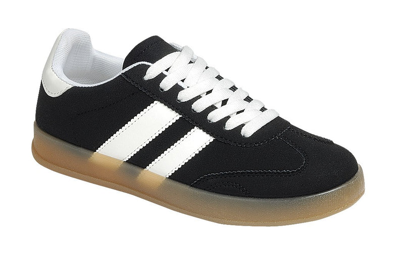 DOUBLE SIDE STRIPE SNEAKERS - BLACK/WHITE