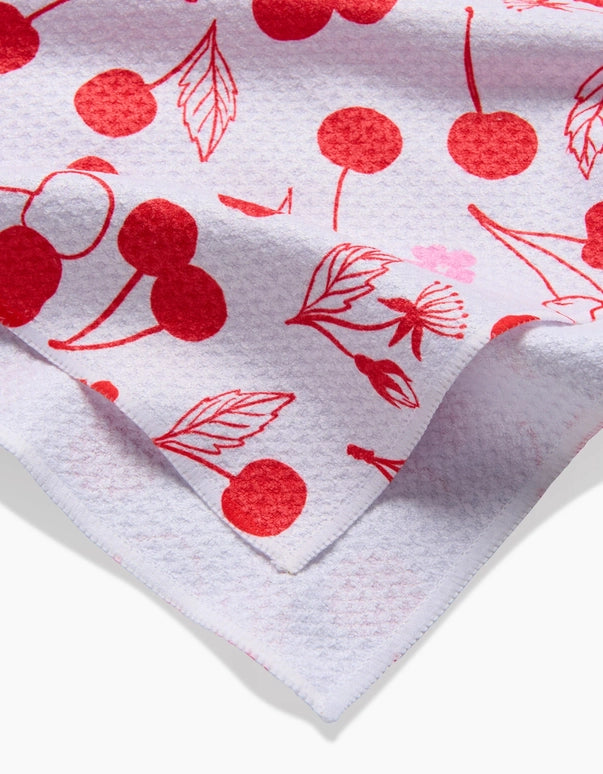 GEOMETRY KITCHEN TEA TOWELS - CUTE CHERRY