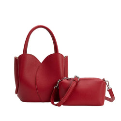 TULIP RECYCLED VEGAN TOP HANDLE BAG - RED