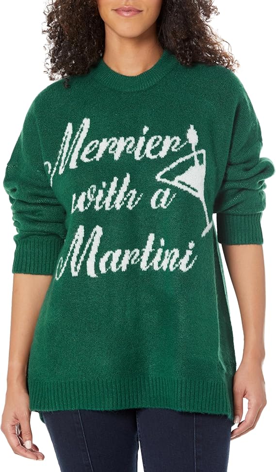 SHOW ME YOUR MUMU CLASSIC CREWNECK SWEATER - GREEN