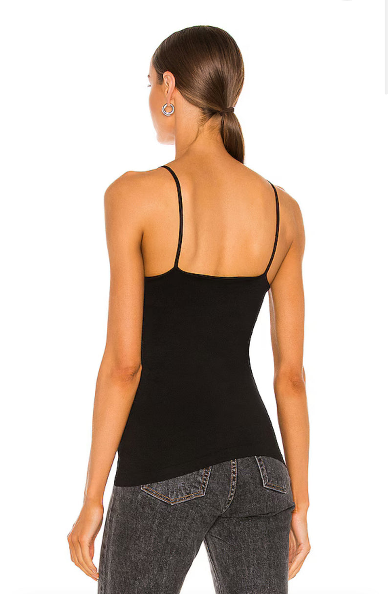 FREE PEOPLE SEAMLESS V-NECK CAMI - BLACK