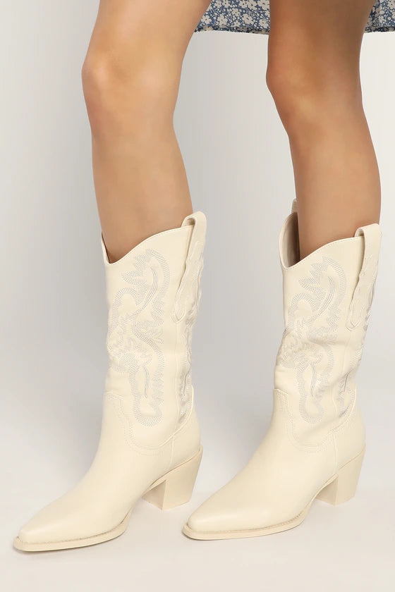 BILLINI DANILO WESTERN BOOT - BONE