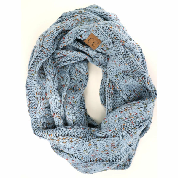 FLECKED INFINITY SCARF - DENIM