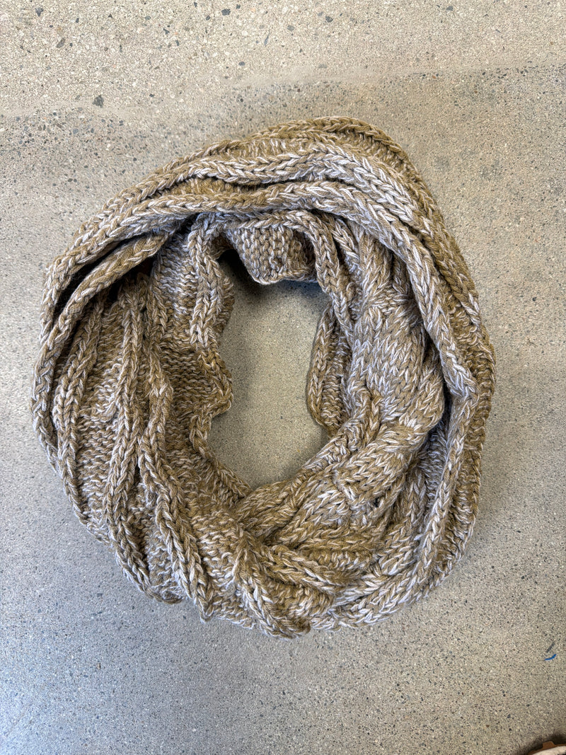 TWO TONED INFINITY SCARF -  TAUPE