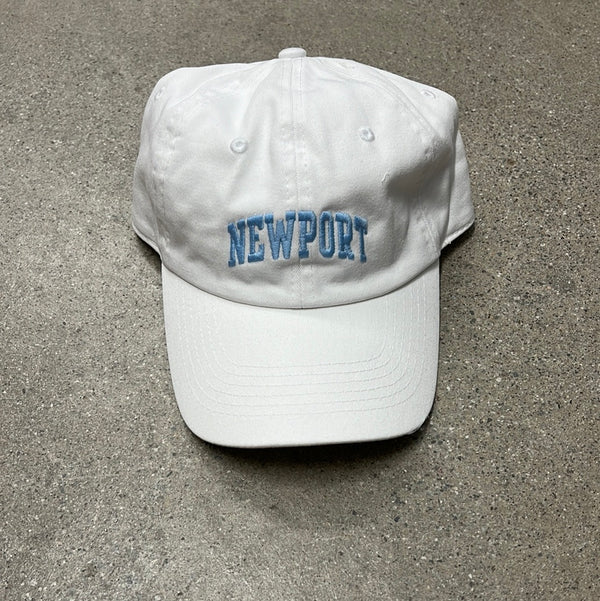 "NEWPORT" EMBROIDERED BASEBALL HAT - WHITE
