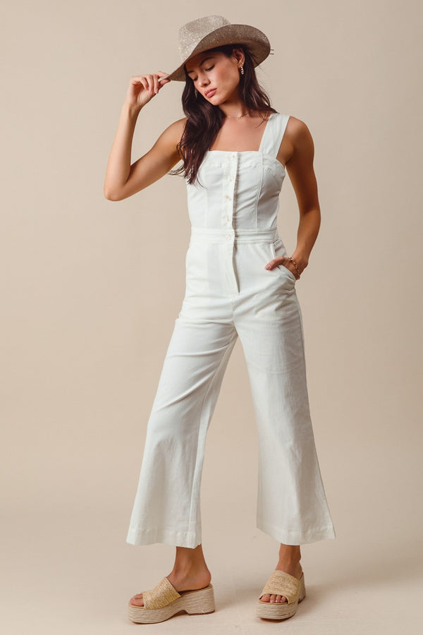 WIDE LEG SUMMER JUMPSUIT - OFF WHITE