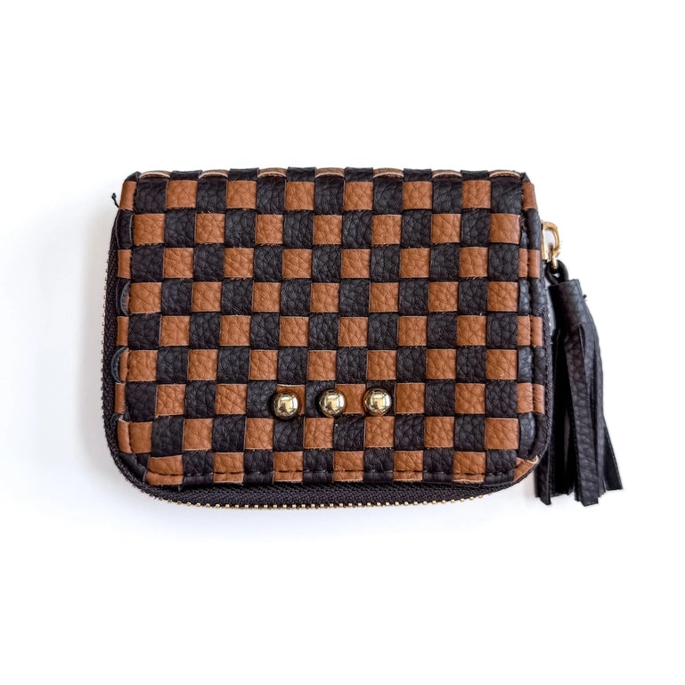 WYNOMA WOVEN WALLET - CHECKERED COFFEE