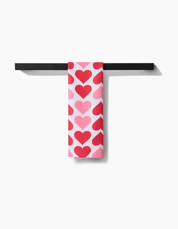 GEOMETRY KITCHEN TEA TOWELS - BLUSHING HEARTS