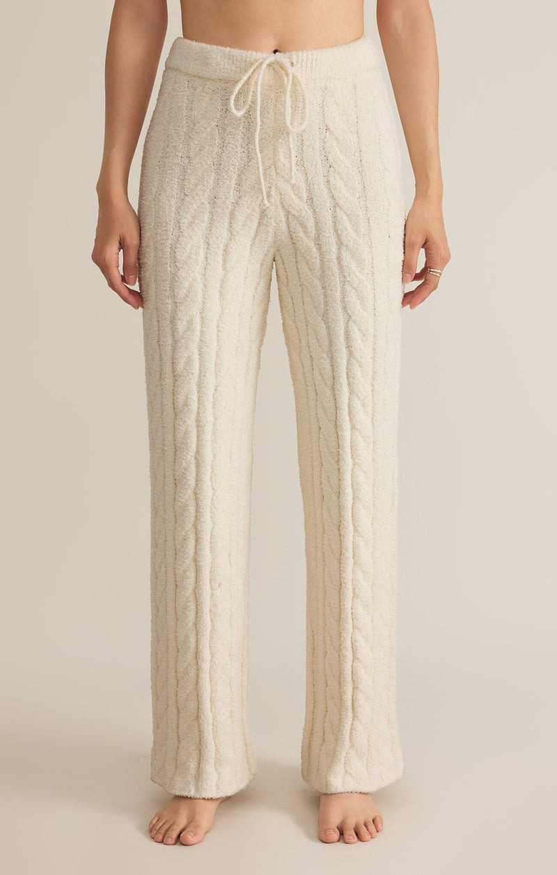 Z SUPPLY PAIGE CABLE KNIT PANT - SEA SALT