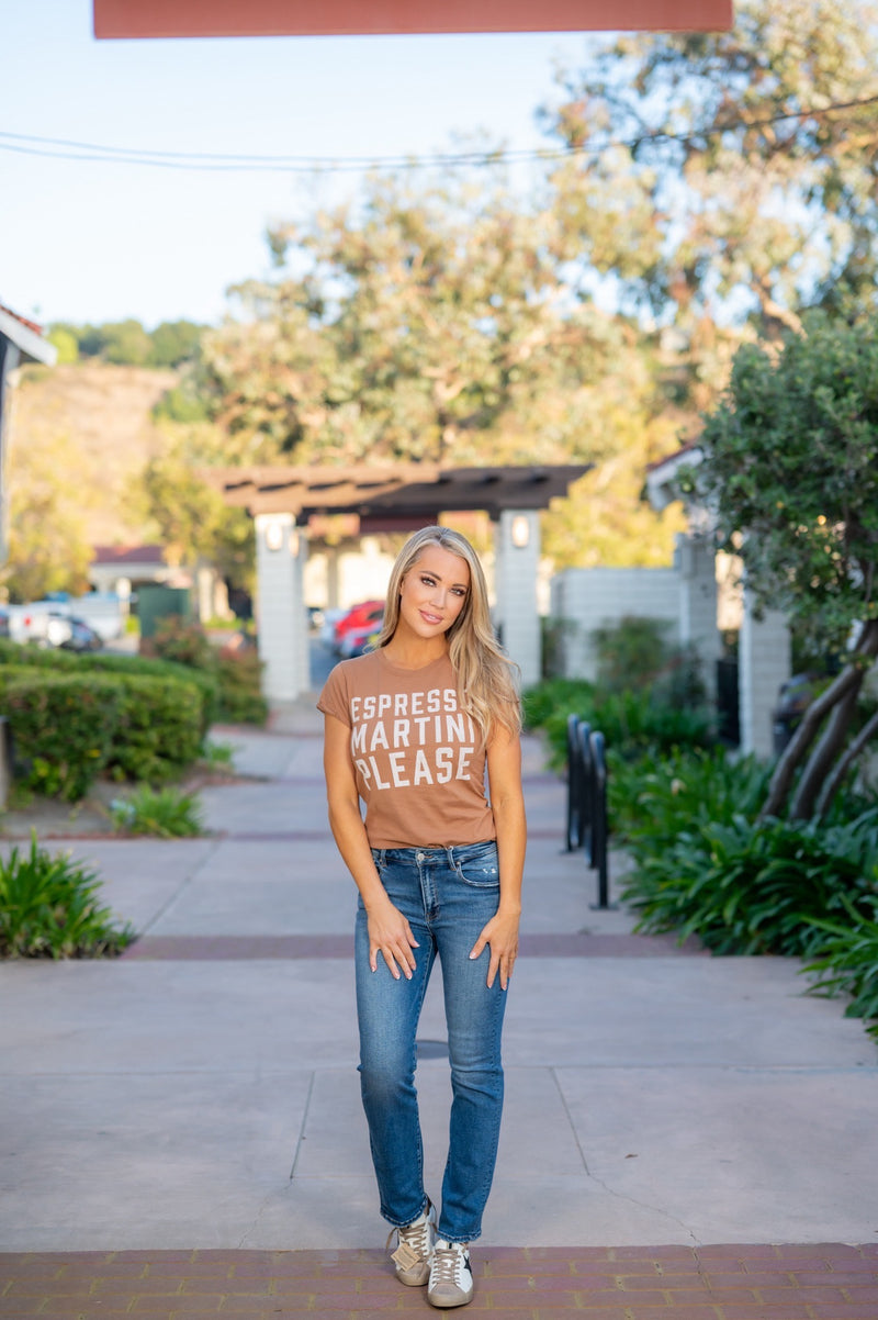 RECYCLED KARMA ESPRESSO MARTINI PLEASE TEE - ESPRESSO