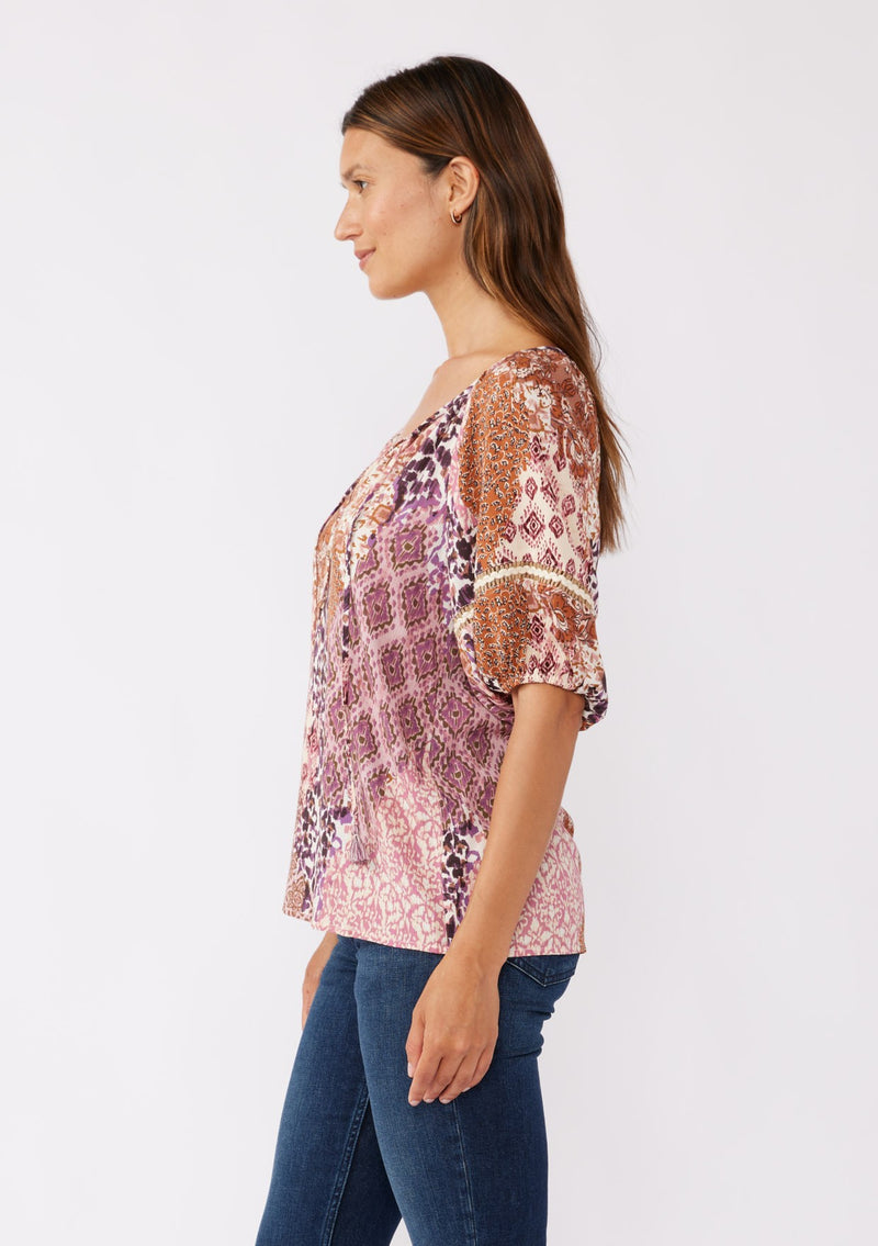 DREAMSCAPE PUFF SLEEVE BLOUSE - NATURAL/CLAY