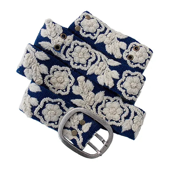 JENNY KRAUSS BELT - TWO TONE BLUE/CREAM
