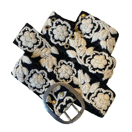 JENNY KRAUSS BELT - TWO TONE BLACK/CREAM