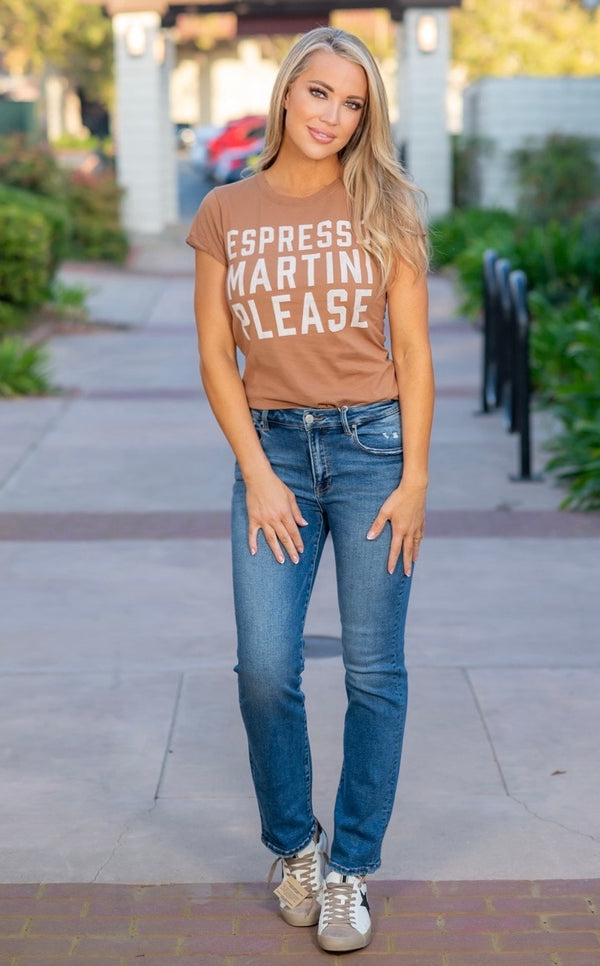 RECYCLED KARMA ESPRESSO MARTINI PLEASE TEE - ESPRESSO