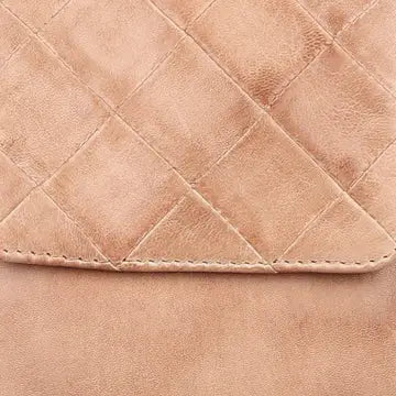 MULLER DIAMOND PATTERN LEATHER CROSSBODY BAG - NATURAL