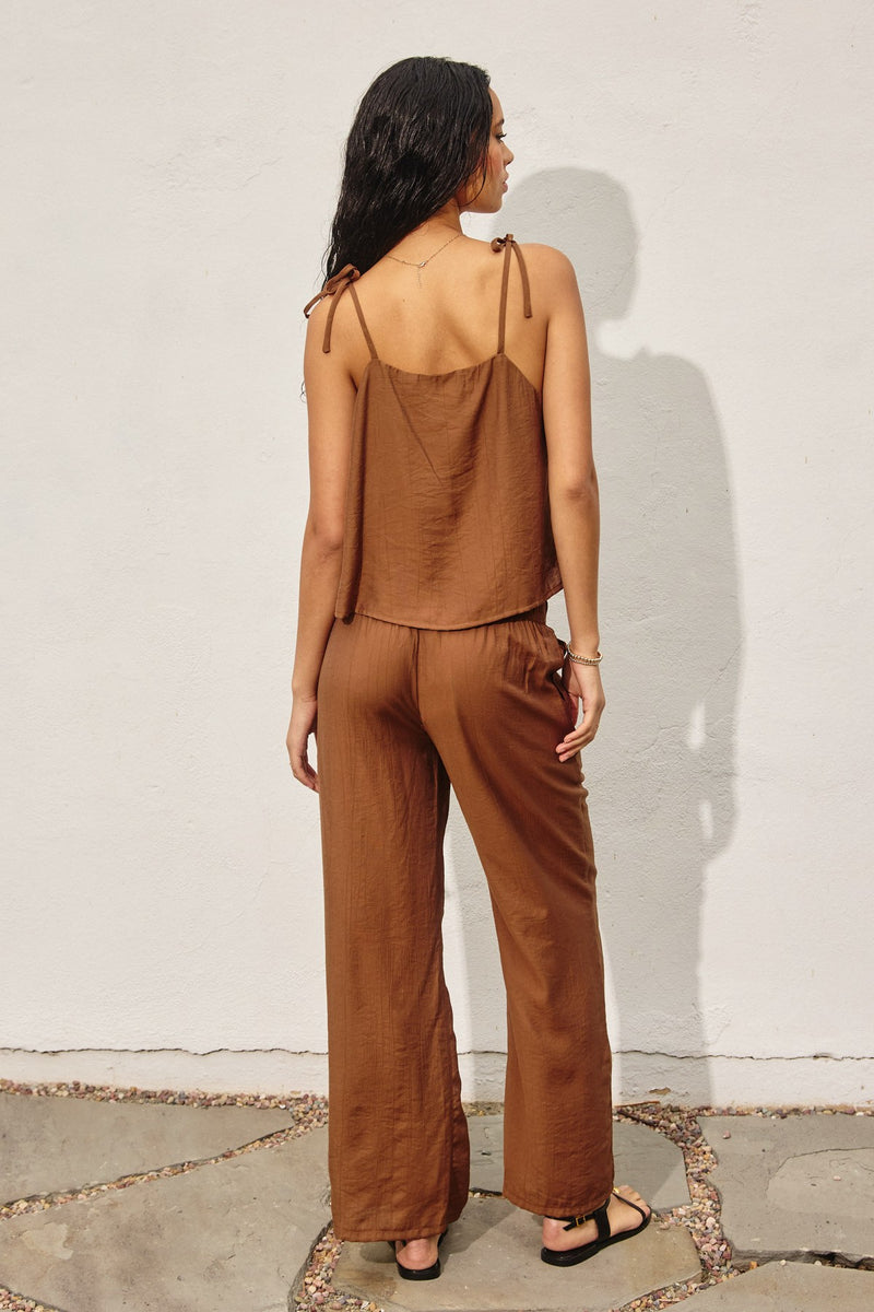 OPEN AIR PULL ON PANTS - TOBACCO BROWN