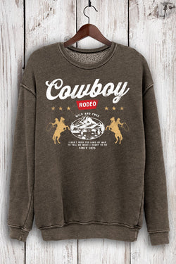 COWBOY RODEO MINERAL SWEATSHIRT - MINERAL BROWN