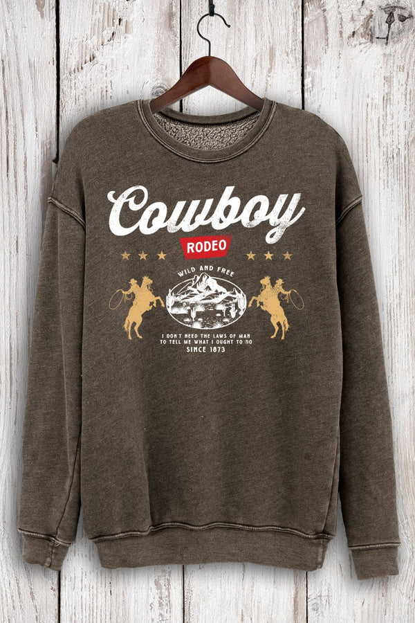 COWBOY RODEO MINERAL SWEATSHIRT - MINERAL BROWN