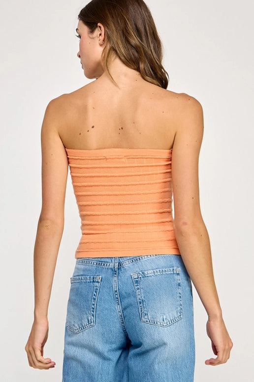 TWIST FRONT TUBE TOP - APRICOT