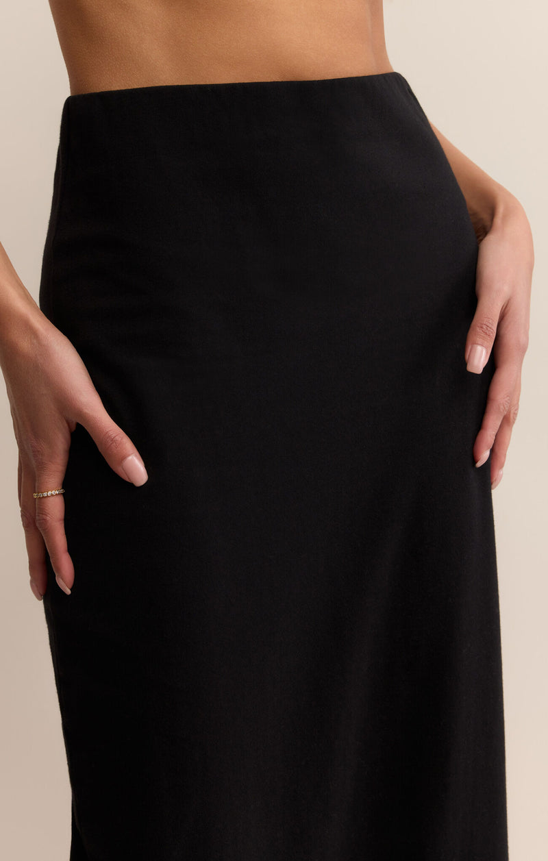 Z SUPPLY GAIL MIDI SKIRT - TRUE BLACK