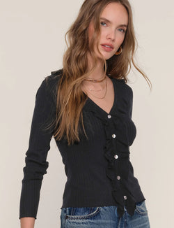 HEARTLOOM YVETTE CARDIGAN - BLACK