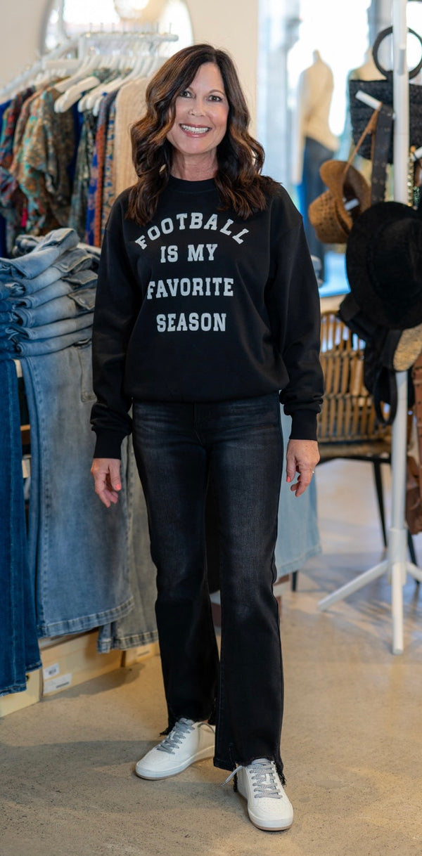 FOOTBALL IS MY FAVORITE ... SWEATSHIRT - BLACK