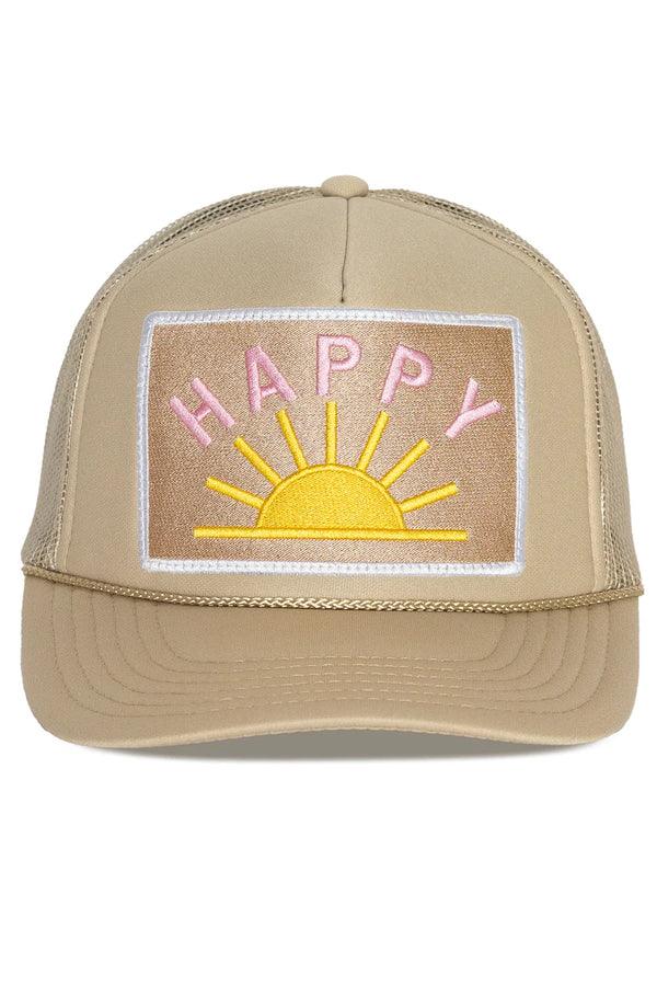 HAPPY SUN TRUCKER HAT - TAN