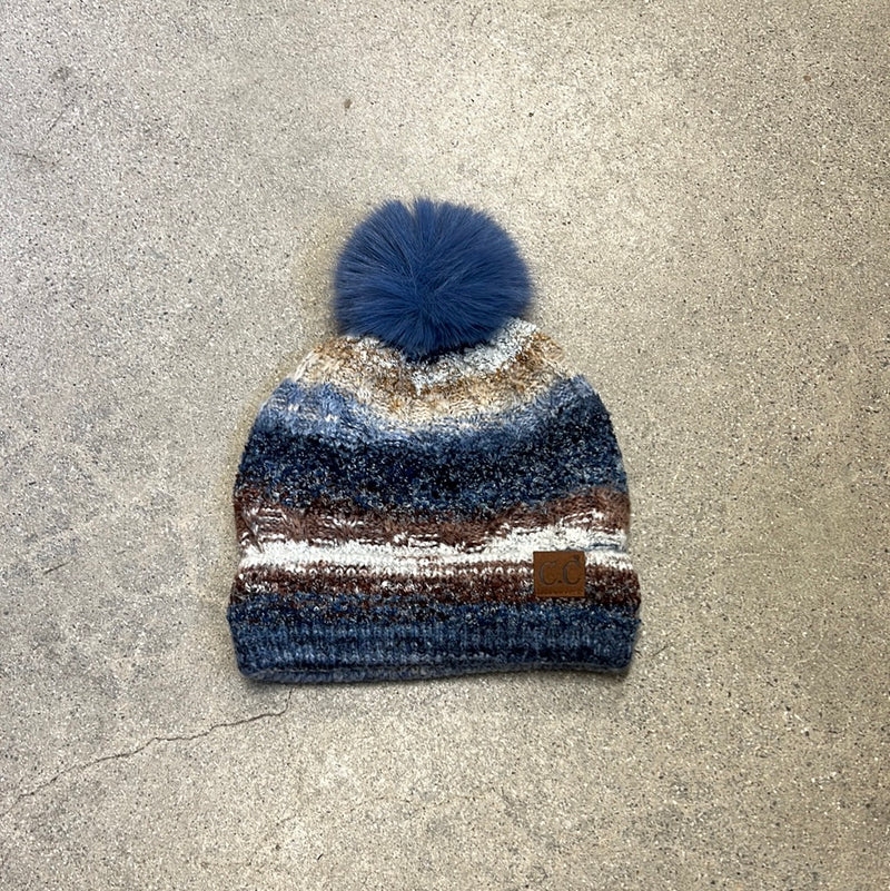 MULTI COLOR SPACE DYE BEANIE - DENIM