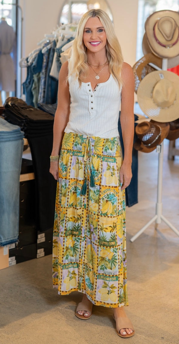 TROPICAL BREEZE MAXI SKIRT - TROPICAL SUN