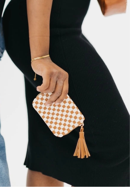 WYNOMA WOVEN WALLET - CHECKERED BROWN