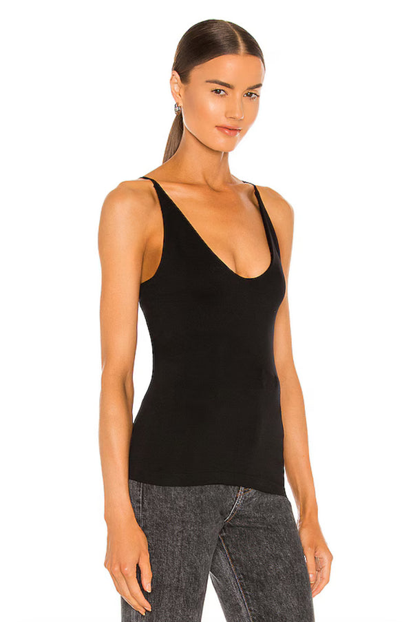 FREE PEOPLE SEAMLESS V-NECK CAMI - BLACK