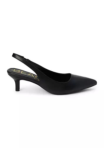 GRAZIA KITTEN SLING BACK PUMP - BLACK