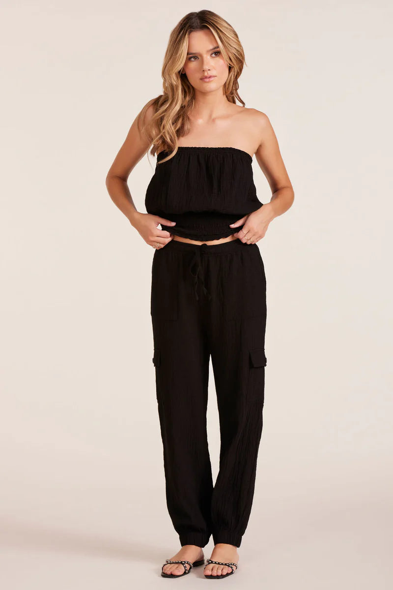 BOBI GAUZE CARGO JOGGER - BLACK